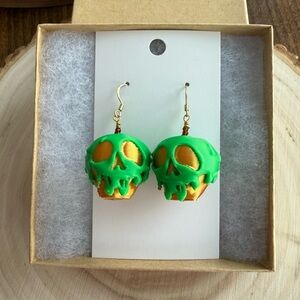 Green and Gold Poison Apple Earrings